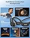KLKE Open-Ear Bone Conduction Headphones, IP66 Waterproof, Integrated Transducer Running Headphones with Dual Mode, Rear Safety Light, 10H Battery,Advanced Mic for Cycling, Hiking & Outdoor Sports