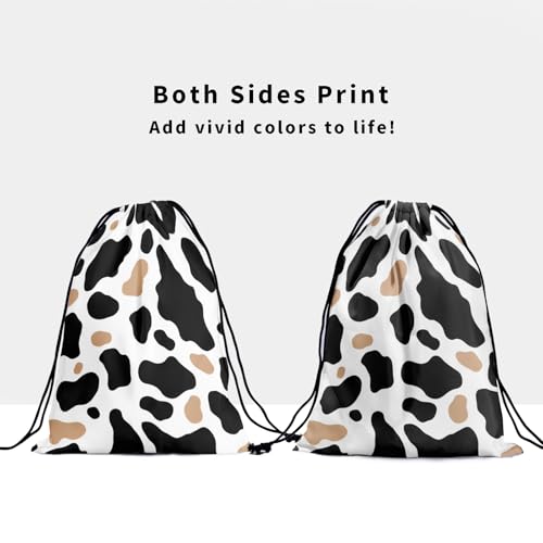 Image of Nerxy Cow Print Gymnastics Grip Bag - Cowhide Grips Bags Animal Drawstring Gym Bag for Gymnasts Cow Gym Pouch Bags Adjustable