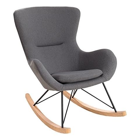 Design Schaukelstuhl Scandinavia Swing Stoff dunkelgrau Schaukelsessel Sessel Stuhl Wohnzimmersessel Cover