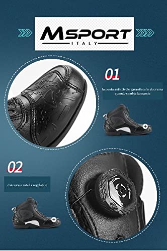 Motorcycle Riding Boots – Non-Slip, Breathable Shoes for Bikers - Black 7.5