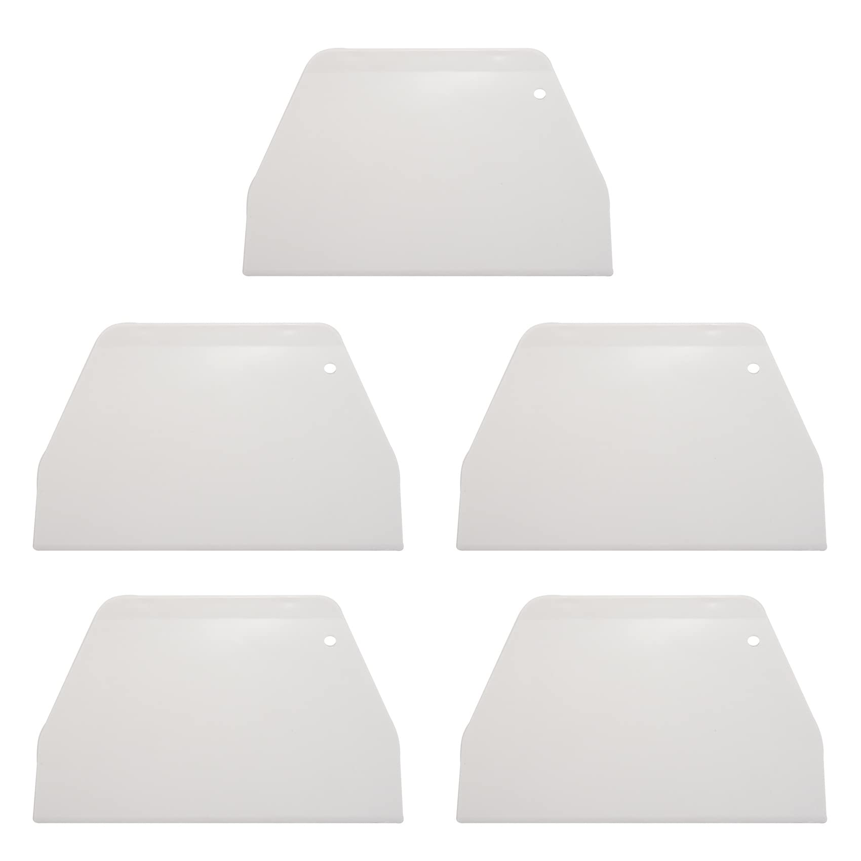 Hndhbfgrt 5pcs 19 cm x 12.5cm Flat White Plastic Cake Decorator Dough Pastry Scraper Tool