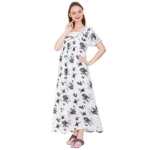 Image of Women's Cotton Nighty Night Gown Multicolore /Cotton Nighty for Pregnant Ladies /Women Night Gowns for Day Wear /Night Wear (Multicolour)(Available Sizes XL & XXL)