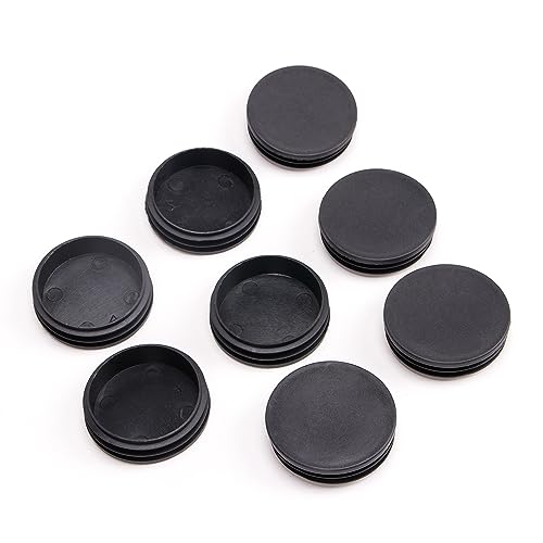 Image of ZORZA Round End Caps,2-3 /8 inch (60mm) Round Plastic Plug Insert, Tubing End Caps, Suitable for Pipe Posts, Chairs, Furniture, and Round Metal Tubes (8 Pcs)