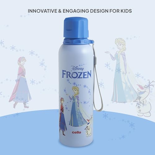 Image of CELLO Kidzbee Yippee Stainless Steel Kids Water Bottle for School & Daily Use 900 ml, Light Blue | 3D Touch & Feel Fun Designs Single Wall Fridge Safe Rustproof & Leakproof School Kids Water Bottle