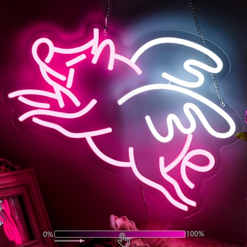Image of Fly Pig Neon Sign For Wall Decor Studio Room Led Lights, Pink Pig Dream Decor Neon Signs Aesthetic Operated Light For Door Decorations, Bedroom Accessories Neon Sign