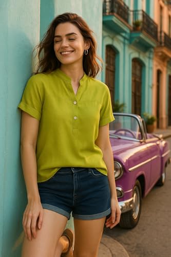 Image of Maaesa Women Handcrafted Tie & Dye Rayon Top | Casual Wear & Office Wear | Lightweight & Breathable Fabric