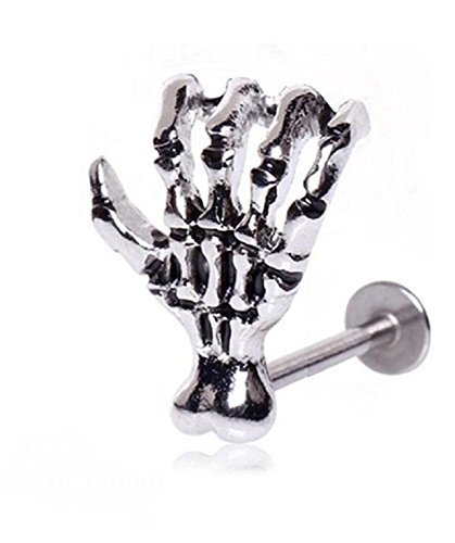 Zombie Claw Labret Monroe Lip Ring Surgical Steel 16G 5/16