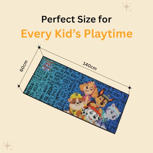 Image of Athom Living Paw Patrol (Blue) Runner Carpet 2x4.5 Ft, Soft Printed Mat with Anti-Skid Backing, Durable Washable Runner for Kids Bedroom, Play Area & Playroom Decor