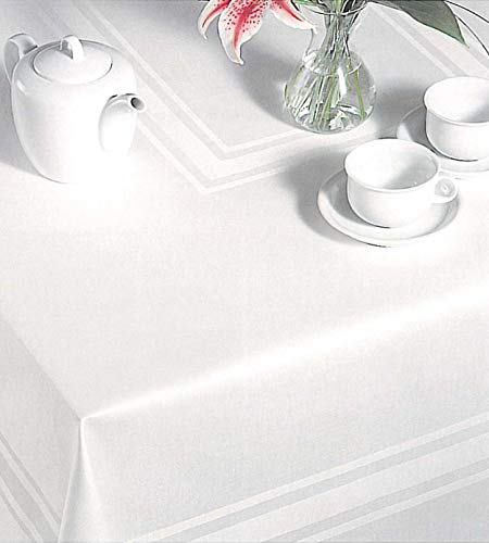 Thomas Ferguson Ultra Fine Imperial White Linen Double Damask Rectangular Tablecloth 72