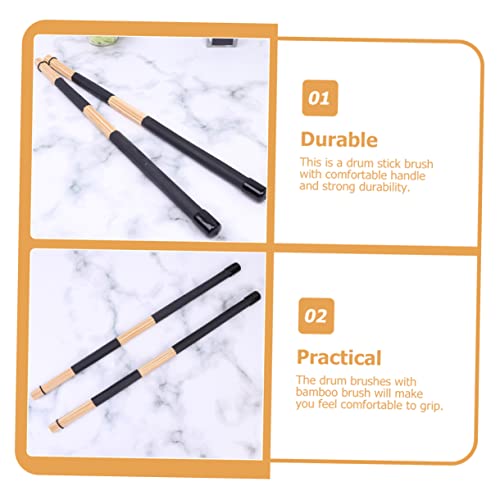 Juego de baquetas y cepillos para batería Mikinona de bambú, mallets profesionales para percusión con agarre cómodo miniatura 7