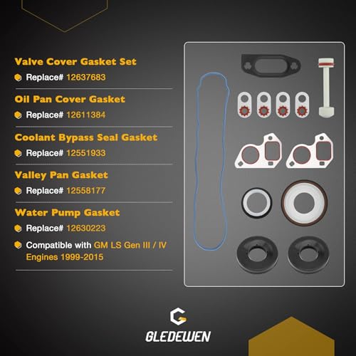 Image of GEN 3 5.3 LS Gasket Set, 6.0 Head Gasket Kit Compatible with 1999-2010 GM Chevrolet 4.8L /5.3L /5.7L /6.0L LS1 LS6 LQ4 LQ9 Engine, Replace# 12633904 12558177 BTR73450