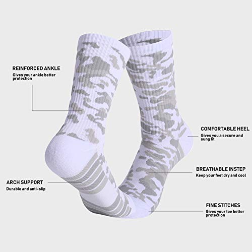 Leeofty Meias esportivas que absorvem e não escorregam, espessas, respiráveis, multicoloridas para a