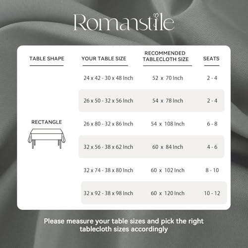 Romanstile Tischdecke Grau 100x140 cm Rechteckig Abwaschbar Wasserabweisende Tischtuch Tablecloth für Esstisch, Küche, Garten, Balkon… – Ansicht 8