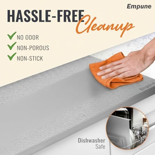 Image of Stainless Steel Chopping Board for Kitchen | Free Rollin Pin | Heavy Duty Chopping-Board | for Cutting Vegetable, Meat, Fruits | Durable | Non Slip | Rust Proof | Round Edge | Medium | 42 x 32 cm
