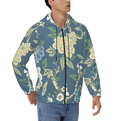 Sweat à capuche homme imprimé fleurs pull hiver automne printemps casual