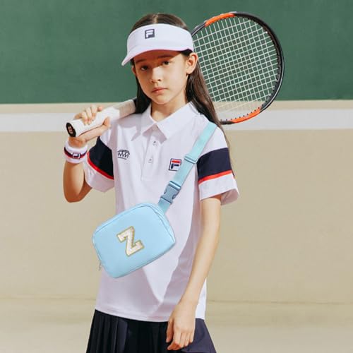 Image of COSHAYSOO Blue Fanny Pack for Girls Purse Crossbody Belt Bag with Initials, Personalized 6 7 8 9 10 11 12 Year Old Teen Girl Birthday Gift Ideas Christmas Gifts Preteen Tween Trendy Stuff Letter Z