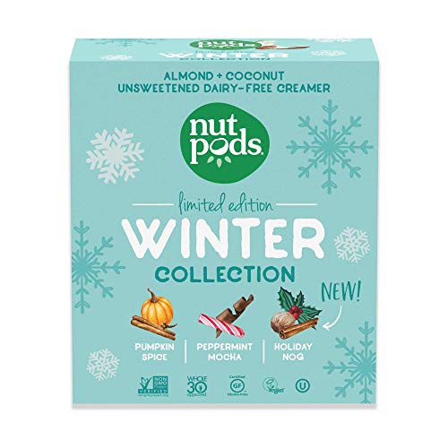 nutpods Winter Collection 2020, (3-Pack), Pumpkin Spice, Peppermint Mocha and Holiday Nog, Unsweetened Dairy-Free Creamer, Made from Almonds and Coconuts, Whole30, Gluten Free, Non-GMO, Vegan, Kosher