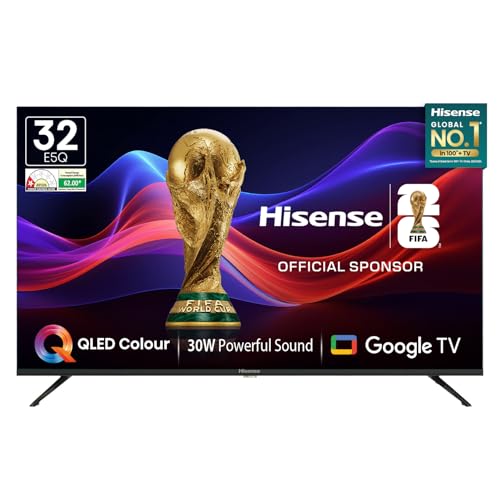 Image of Hisense 80 cm (32 Inches) HD Ready Smart QLED Google TV | HDR10, 30W Powerful Speakers, Dolby Audio | Super Bright Panel | Google Assistant & Chromecast | HDR 10 | Voice Control | 32E5Q (Black)