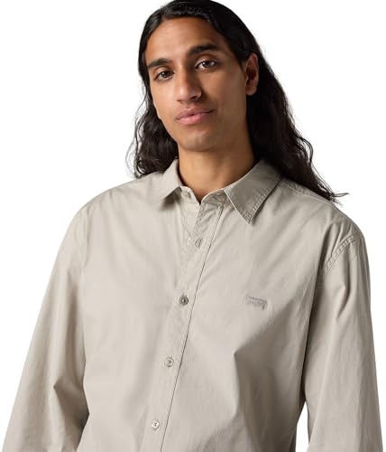 Levi's Herren Hemd Battery Housemark mit Logo, Slim Fit, Grau (Paloma Stretch Poplin), XS – Ansicht 3