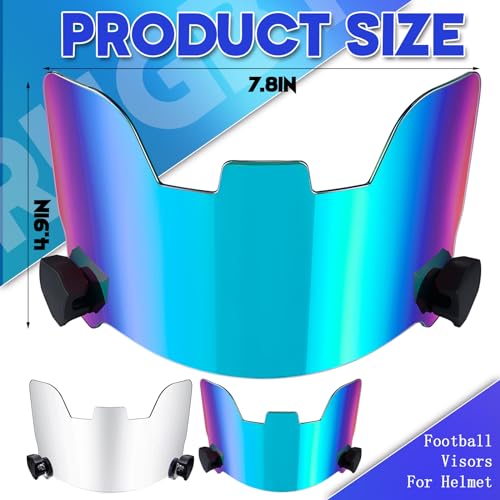 Image of Xuhal 2 Pcs Football Visor for Youth Adult Football Helmet Visor Lacrosse Helmet Eye Shield Eye Protection for Sport(Clear and Colorful Green)