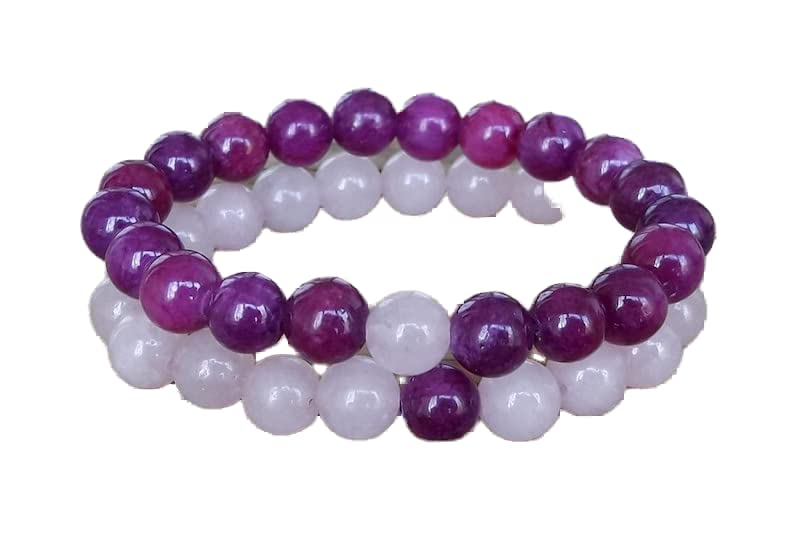 Bracelet distance en pierres 8mm pour garder le contact amoureux