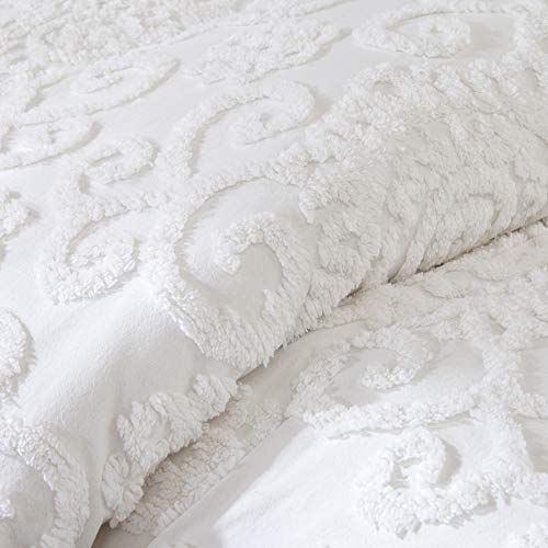 Image of Harbor House Cotton Comforter Set - Trendy Tufted Textured Design, All Season Down Alternative Cozy Bedding with Matching Shams, Suzanna Ivory Full /Queen(92 inchx96 inch) 3 Piece