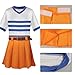 Nami Dress Cosplay Costume - Girls Live Action T-Shirt & Pleated Skirt with Belt - Halloween Set (Color: Nami, Size: Large)