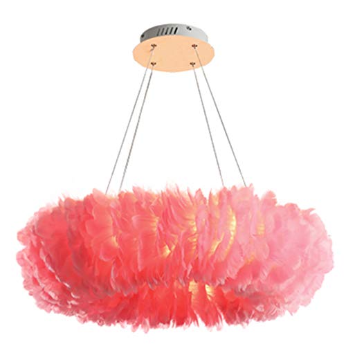 Lampe suspendue au plafond en plumes pour adoucir une lumière vive