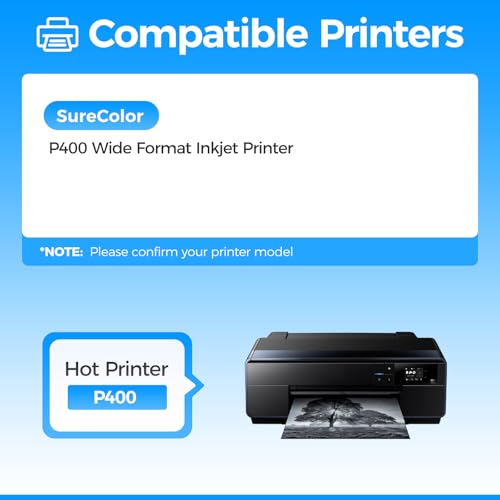 Image of Remanufactured T324 Ink Cartridges 8-Pack Set High Yield Replacement Compatible with T3240 T3241 T3242 T3243 T3244 T3247 T3248 T3249 Ink Works with SureColor SC-P400 P400 Wide Format Inkjet Printer