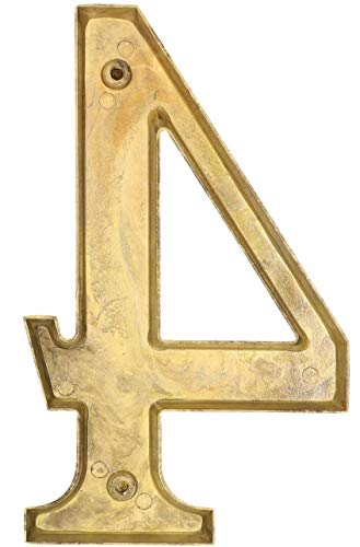 KOTARBAU® 3D House Number "4" Brass 20 cm Door Number for Houses Settlements Hotels Apartments 100% Brass - Image 4