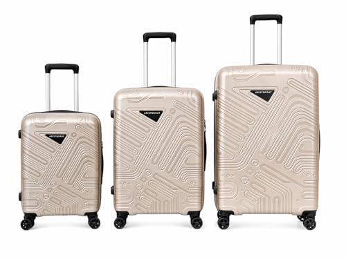 Image of VIP Aristocrat 3 Pc Set Cabin 55 cm (Small),65 cm (Medium),75 cm (Large) 8 Wheels Trolley,Hard Case Lightweight Bag & Combination Lock Suitcase with 3 Years International Warranty (Metallic Grey)