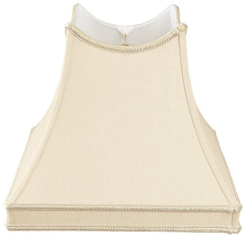 Flash Deals - 80% OFF Royal Designs Curved Top Square Bell with Bottom Gallery Designer Lamp Shade, Beige, 6 x 12 x 11.25