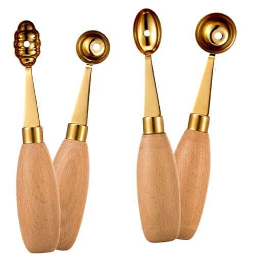 VINTORKY 4pcs Stainless Steel Melon Baller Ice Spoon Fruit Ball Digger for Desserts Salad Watermelon Accessories