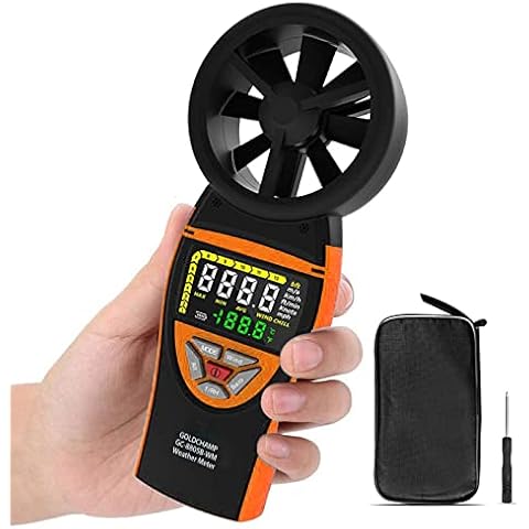 Digitales Anemometer, handlicher Windmessgerät, Windmesser Geschwindigkeitsanemometer zur Temperatur, Luftfeuchtigkeit, Luftdruck und Höhe für Drohnen und Klimaanlagen Cover
