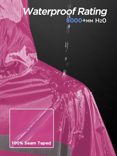 Mens Long Safety Rain Coats with Air Vents Reflective Stripes Waterproof Packable Rain Jacket with Hood Lightweight4