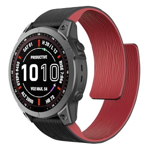ISABAKE Silikonowy magnetyczny pasek do zegarka Fenix 8 47 mm/7/6/5, pasek zamienny QuickFit 22 mm do Garmin EPIX Gen2/Forerunner 945/965
