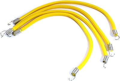 Integy RC Model C31195YELLOW 1/10 Model Scale 3x150mm Bungee Elastic Cord Strap w/ Hooks for Off-Road Crawler