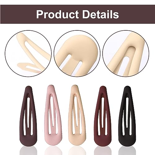 30 Matte Snap Hair Clips, 1.9x0.55 Inch Metal, Colorful for Women Girls and Fine Hair (5 Colors), five colored, 1 count (Pack of 30) - Image 3