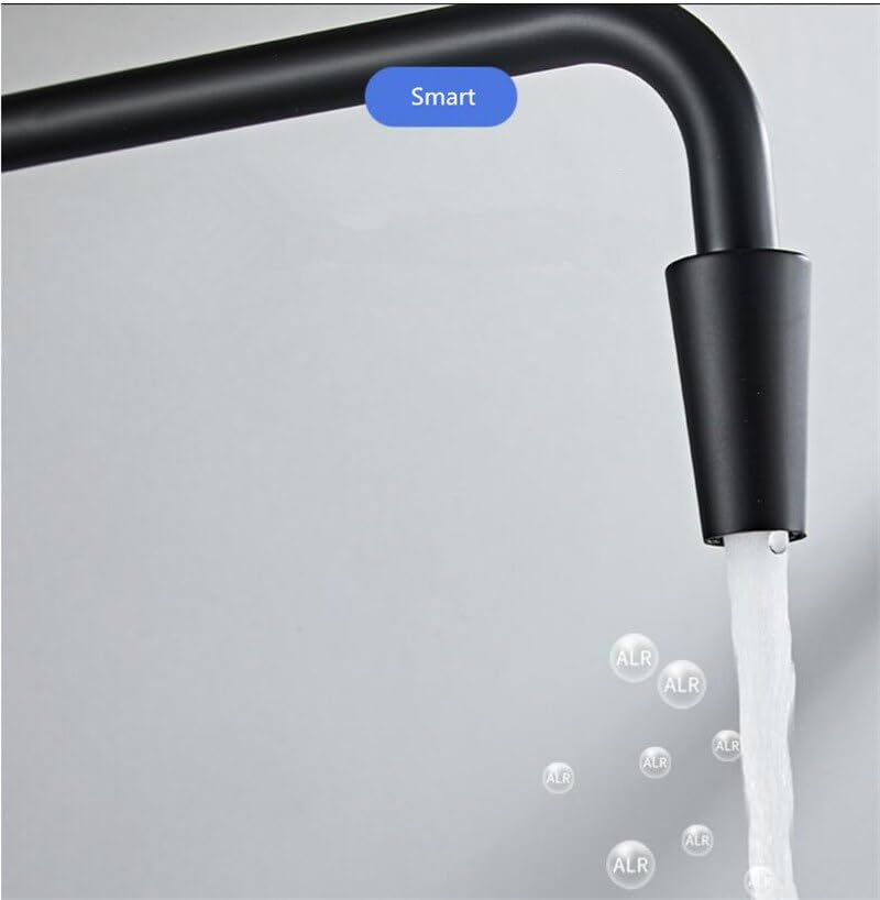 Robinet de salle de bain noir anti-calcaire mitigeur laiton durable - 3
