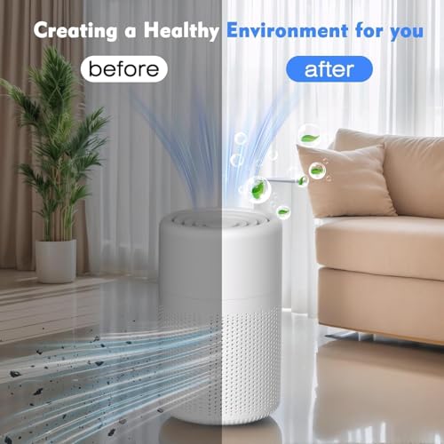 Image of Smart Mini Air Purifier for Home | True HEPA Air Cleaner for Rooms up to 300 Sq Ft Coverage | Removes Dust, Pollen, Smoke & Odors | Portable Air Purifier for Bedroom, Office (Air Purifier)