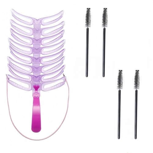 Pochoir Sourcils Réutilisable,avec 4 Brosses Kit Tampon Sourcils pour Femme,DIY Maquillage...
