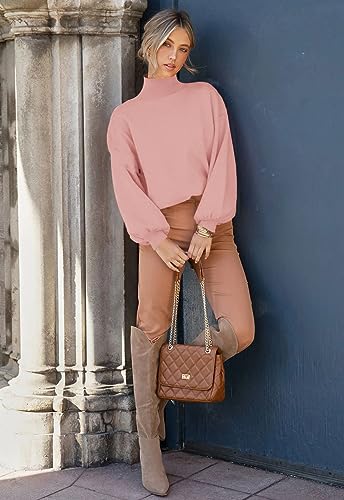 Image of ANCAPELION Women's Casual Sweater Pullover Winter Basic Sweatshirt Long Sleeve Cozy Knitted Jumper Tops Loose Fit