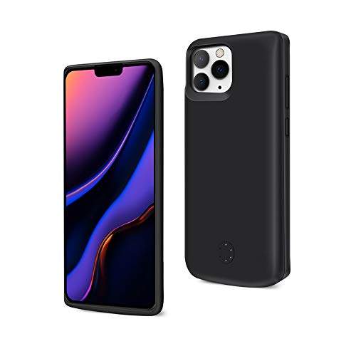 FindaGift 6000mAh Funda Batería para iPhone 11 Pro MAX 6.5 Inch, Cargador de Batería Resistente e Portatile Cover Recargable Batería Carcasa para iPhone 11 Pro MAX 6.5 Inch Black