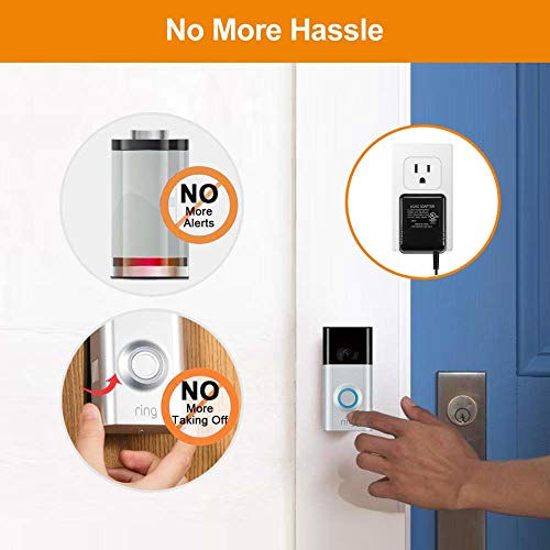 Bvpow Doorbell Power Supply Adapter,Ul Certified C - Wire Adapter Battery Charger With 26Ft/8M Long Cable,18 Volt Transformer Compatible For Doorbell Nest Honeywell Emerson Sensi Wifi Thermostat #TOP2