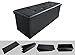 Todeco - Panca Pieghevole in Pelle, Ottomana Pieghevole per Conservare - Carico Massimo: 150 kg - Materiale: Finta Pelle - Cucita e con Finitura Trapuntata, 110 x 38 x 38 cm, Nero