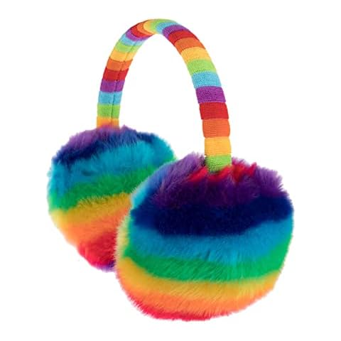 Kids Boys Girls Faux Fur Earmuffs Plush Winter Ear Warmers Warm Knitted Ear Muffs Cute Foldable Ear Warmers Toddlers Cold Weather Earmuffs Snow Ski Earwarmer Ear Covers Headband for Child 3-12 Years Cover