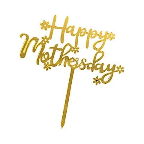 Ryoizen Happy Mother's Day Cake Topper Birthday Cake Insert Card for Mother's Birthday Party Festival Cake Decorations(#35,One Size) Cover