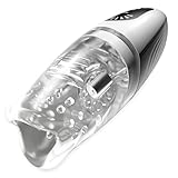 Elektrischer Masturbator mit 8 Vibrations- & 5 Klemmen-Modi – saugender und kneifender Masturbator aus transparentem Cup für realistisches Oralsex-Gefühl Sexspielzeug für Solo-Spiel PaareReisen