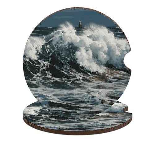 Portavasos de auto diseño The Sea Waves 2 piezas miniatura 1
