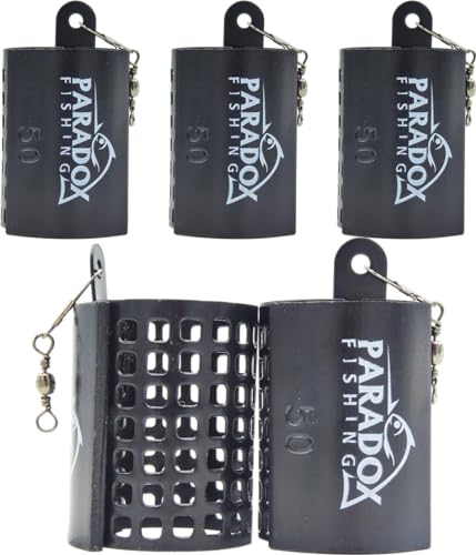 Paradox Fishing Kosze na karmę wędkarską 5 x 50 g I bez ołowiu I do karmienia wędki - kosz na karmę wędkowanie